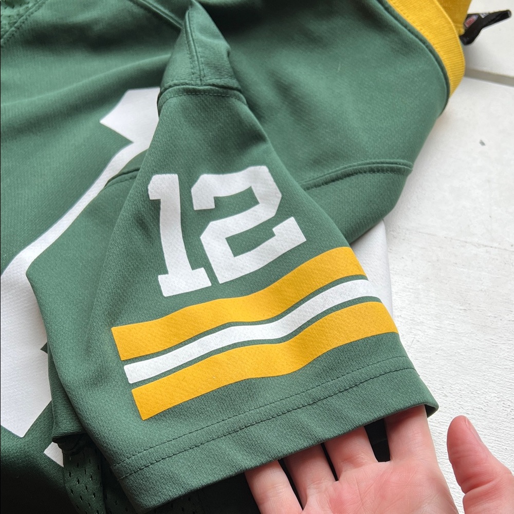 NFL Green Bay Packers #12 Rogers Green and Yellow Kids Jersey size Large - Picture 7 of 14